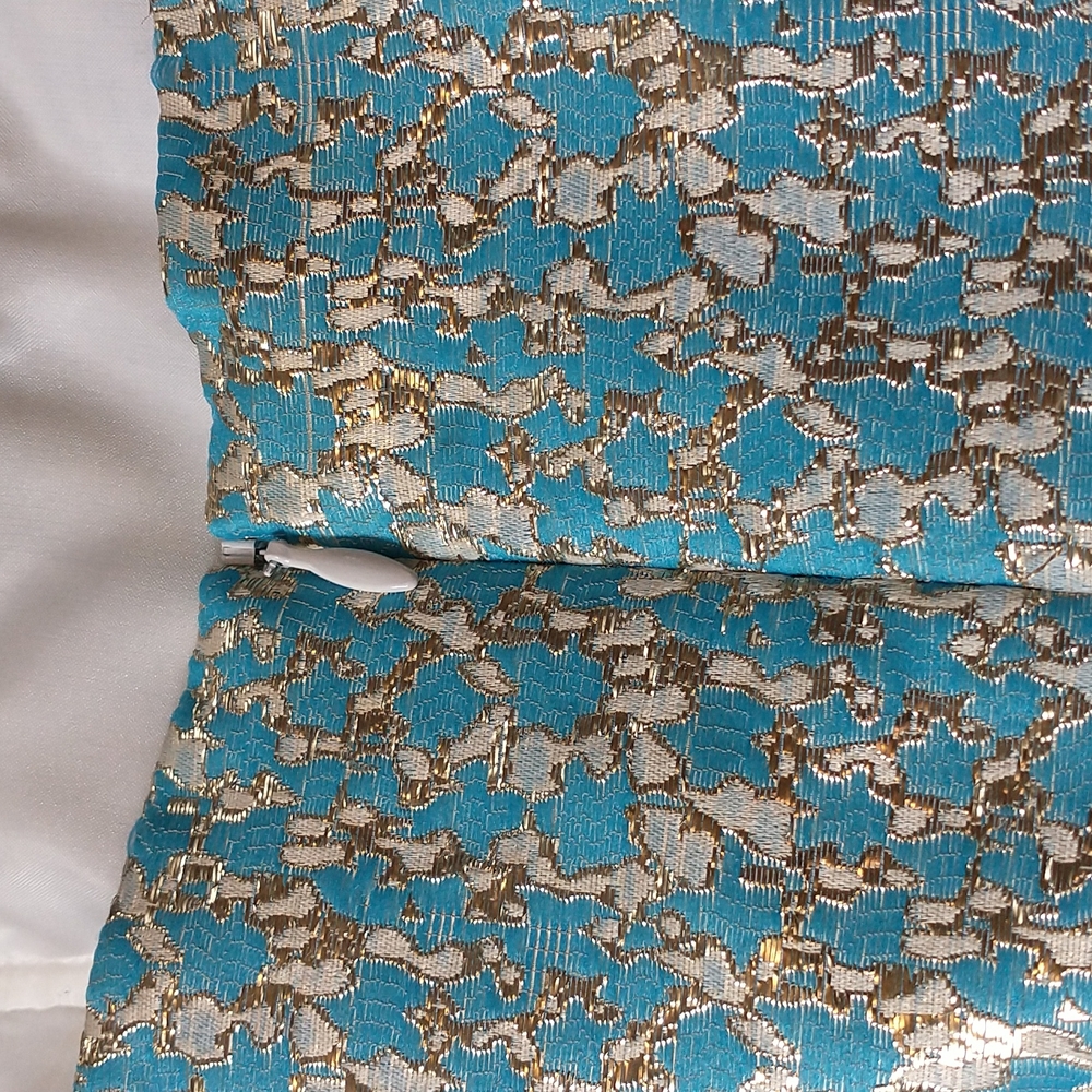 Turquoise and Gold Blithe NY Strapless Prom Dress - Picture 5 of 8